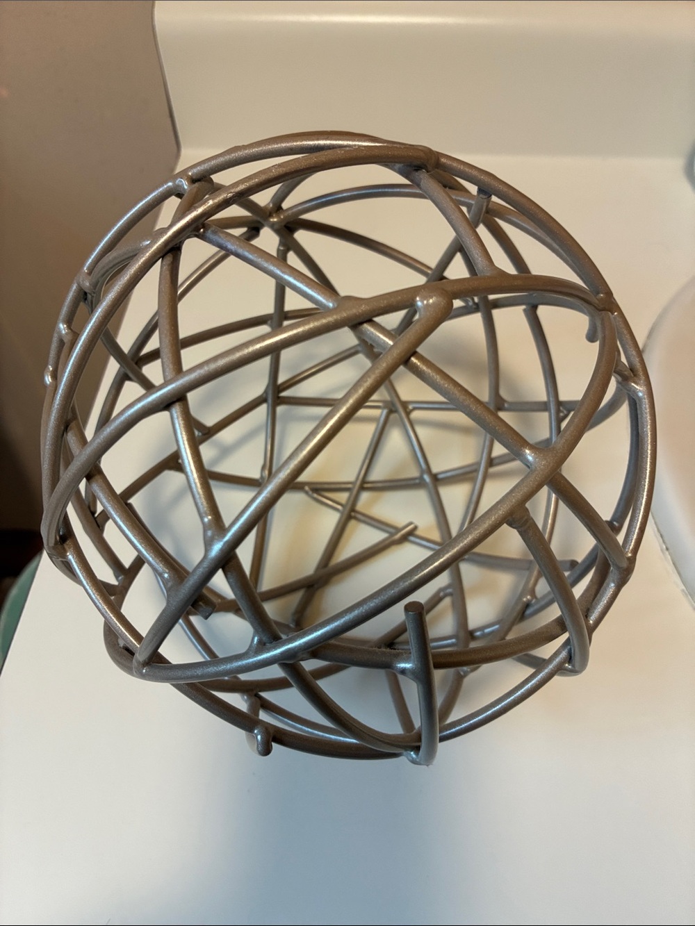 Contemporary Metallic Orb Sculpture